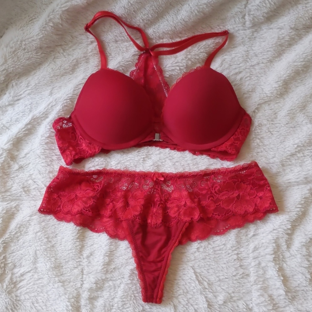 Adore me racer back bra and panty set